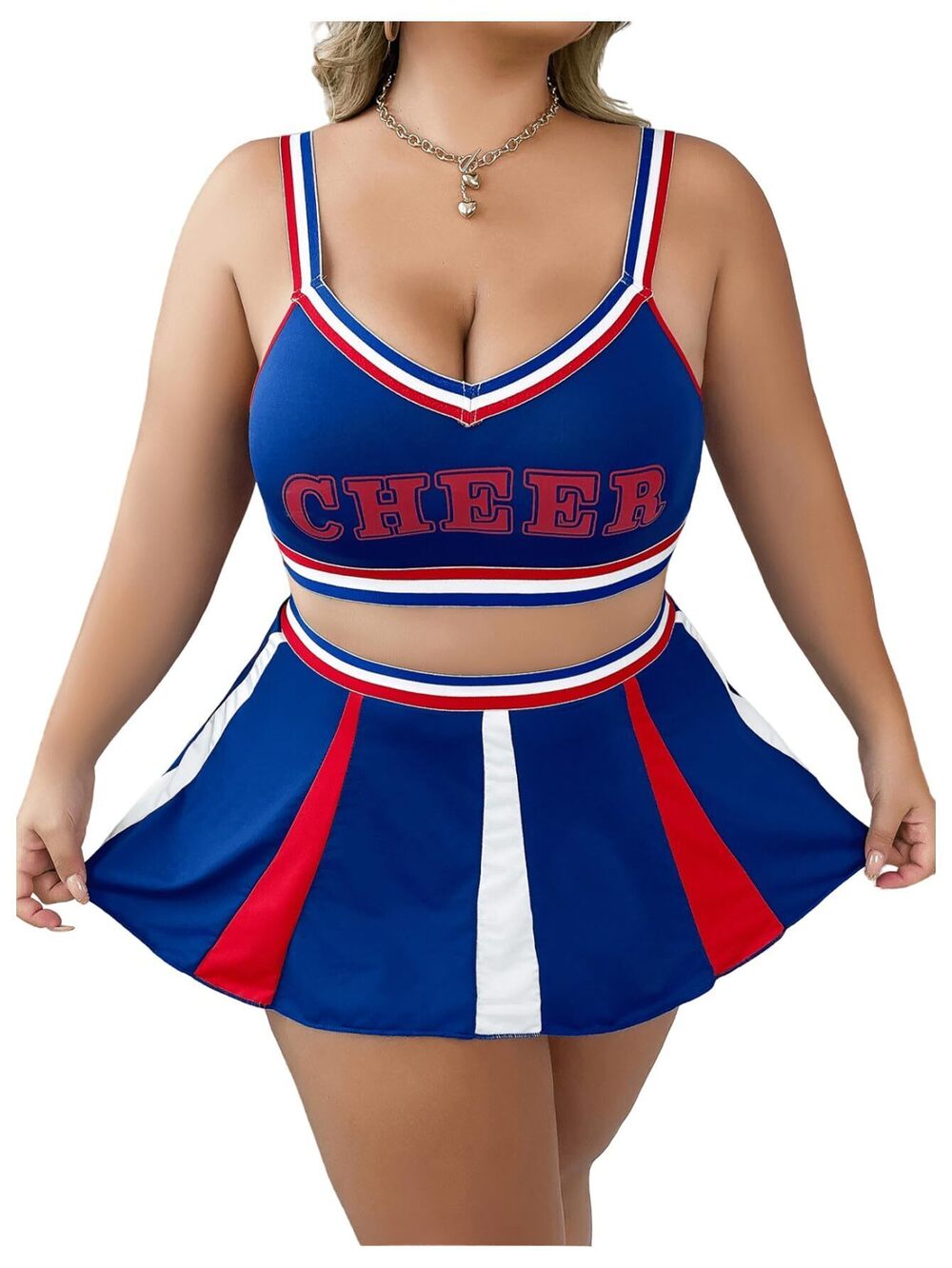 4544 Plus Size Tartan School Girl Costume Sexy Lingerie Set Bralette